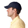 UltraClub Men's Navy Classic Cut Heavy Brushed Cotton Twill Unstructured Cap