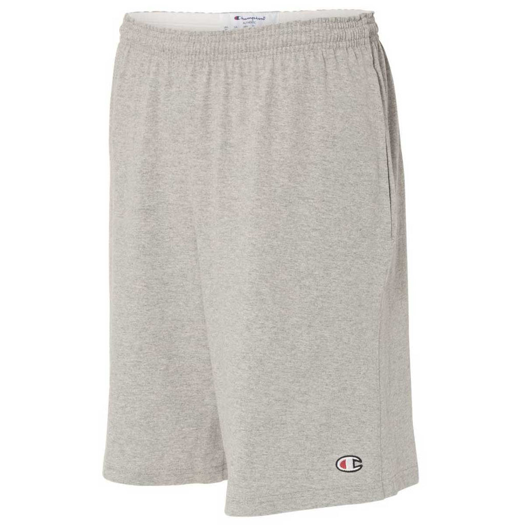 Champion Men's Oxford Grey 9" Inseam Cotton Jersey Shorts with Pocket