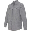 Burnside Men's Heather Grey Long Sleeve Solid Flannel Shirt