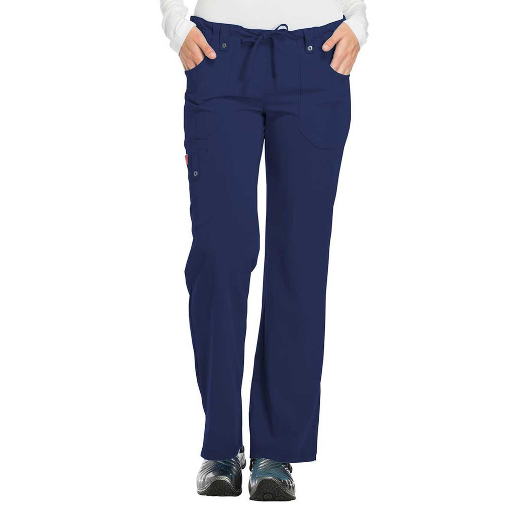 Dickies Women's Navy Xtreme Stretch Mid Rise Drawstring Cargo
