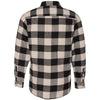 Burnside Men's Ecru/Black Buffalo Yarn-Dyed Long Sleeve Flannel Shirt