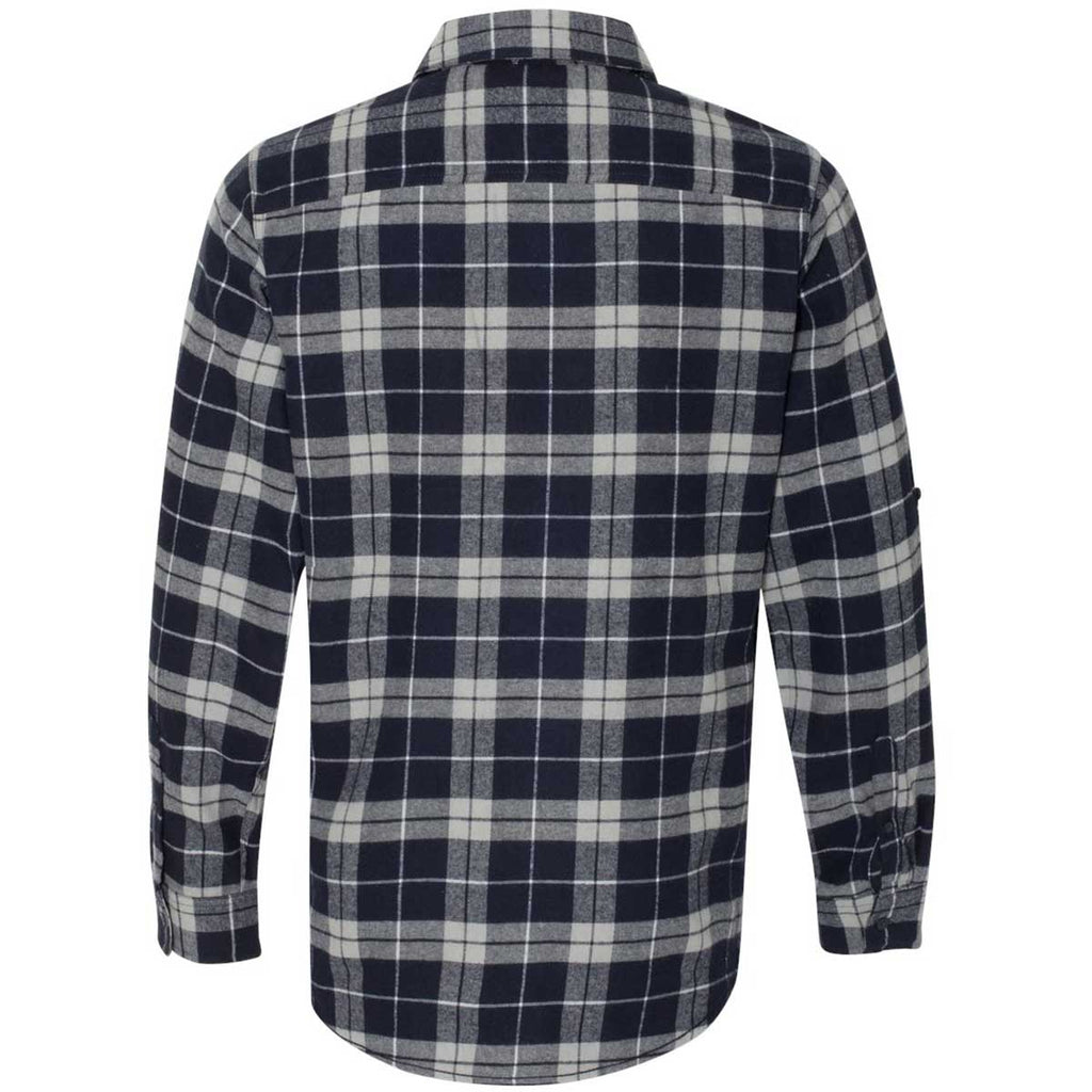 Burnside Men's Navy/Grey Yarn-Dyed Long Sleeve Flannel Shirt