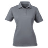UltraClub Women's Charcoal Cool & Dry Mesh Pique Polo