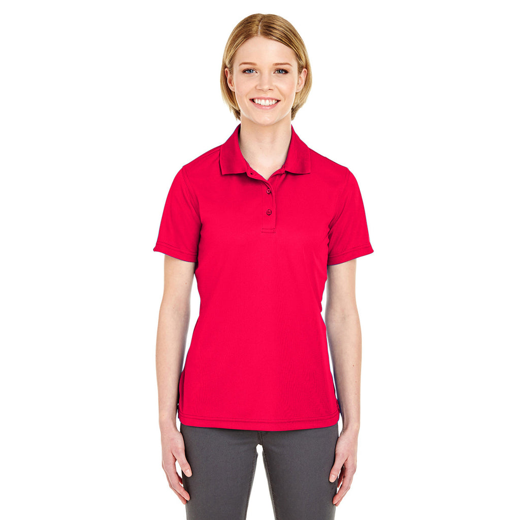 UltraClub Women's Red Cool & Dry Mesh Pique Polo
