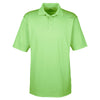 UltraClub Men's Light Green Cool & Dry Jacquard Stripe Polo