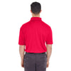 UltraClub Men's Red Cool & Dry Jacquard Stripe Polo