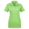 UltraClub Women's Light Green Cool & Dry Jacquard Stripe Polo