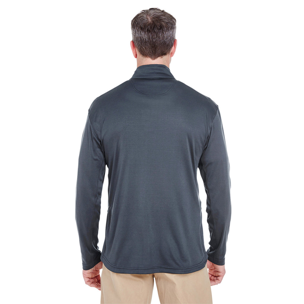 UltraClub Men's Charcoal Cool & Dry Sport Quarter-Zip Pullover
