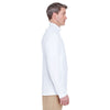 UltraClub Men's White Cool & Dry Sport Quarter-Zip Pullover
