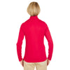 UltraClub Women's Red Cool & Dry Sport Quarter-Zip Pullover