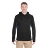 UltraClub Men's Black/Charcoal Cool & Dry Sport Hooded Pullover