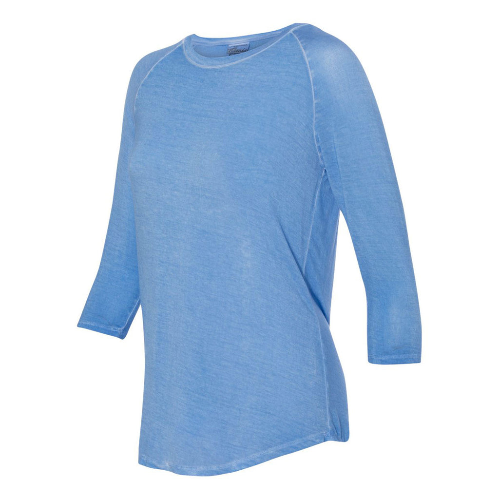 J. America Women's Deep Periwinkle Oasis Wash Three-Quarter Sleeve T-Shirt