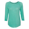 J. America Women's Spearmint Oasis Wash Three-Quarter Sleeve T-Shirt