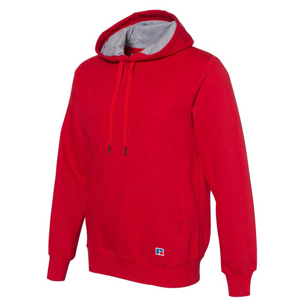 Russell Athletic Men's True Red Cotton Rich Fleece Hooded Sweatshirt