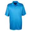 UltraClub Men's Pacific Blue Cool & Dry Elite Mini-Check Jacquard Polo