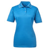 UltraClub Women's Pacific Blue Cool & Dry Elite Mini-Check Jacquard Polo
