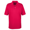 UltraClub Men's Red Platinum Performance Jacquard Polo with TempControl Technology