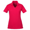 UltraClub Women's Red Platinum Performance Jacquard Polo with TempControl Technology