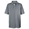 UltraClub Men's Charcoal/White Platinum Performance Birdseye Polo with TempControl Technology