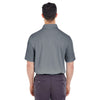 UltraClub Men's Charcoal/White Platinum Performance Birdseye Polo with TempControl Technology
