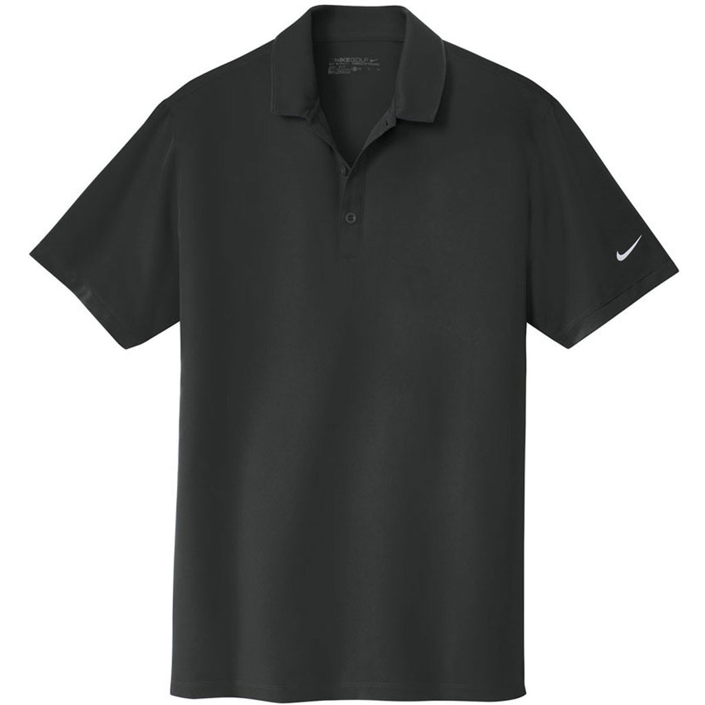 Nike Men's Black/Black Golf Dri-FIT Stretch Woven Polo