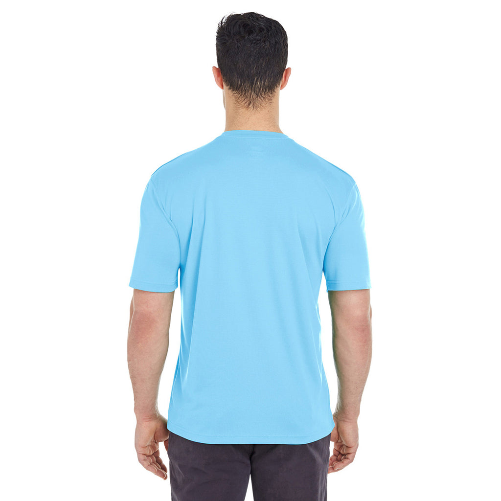 UltraClub Men's Columbia Blue Cool & Dry Sport T-Shirt