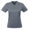 UltraClub Women's Charcoal Cool & Dry Sport V-Neck T-Shirt