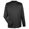 UltraClub Men's Black Cool & Dry Sport Long-Sleeve T-Shirt