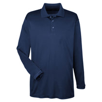 UltraClub Men's Navy Cool & Dry Sport Long-Sleeve Polo
