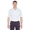 UltraClub Men's White Cool & Dry Sport Polo with Pocket