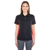 UltraClub Women's Black/Red Cool & Dry Sport Two-Tone Polo