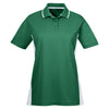 UltraClub Women's Forest Green/White Cool & Dry Sport Two-Tone Polo