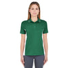 UltraClub Women's Forest Green/White Cool & Dry Sport Two-Tone Polo