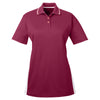 UltraClub Women's Maroon/White Cool & Dry Sport Two-Tone Polo