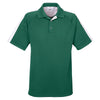 UltraClub Men's Forest Green/White Cool & Dry Sport Shoulder Block Polo