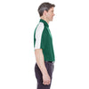 UltraClub Men's Forest Green/White Cool & Dry Sport Shoulder Block Polo