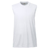 UltraClub Men's White Cool & Dry Sport Performance Interlock Sleeveless T-Shirt