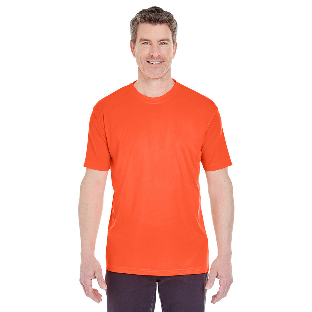 UltraClub Men's Orange Cool & Dry Sport Performance Interlock T-Shirt