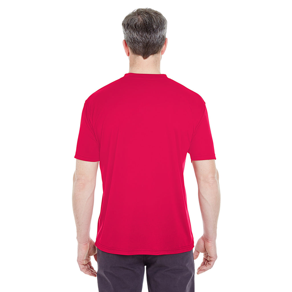 UltraClub Men's Red Cool & Dry Sport Performance Interlock T-Shirt