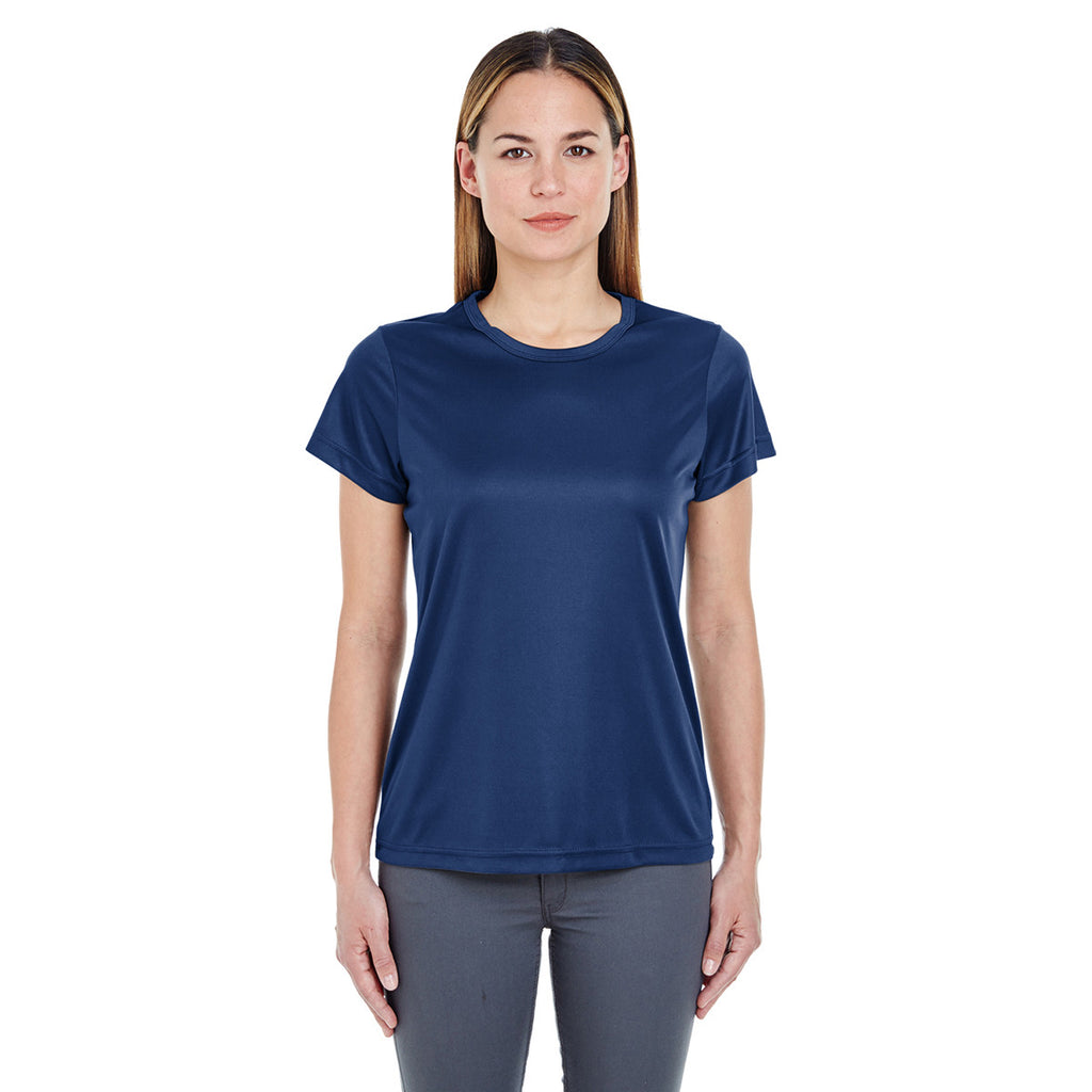 UltraClub Women's Navy Cool & Dry Sport Performance Interlock T-Shirt