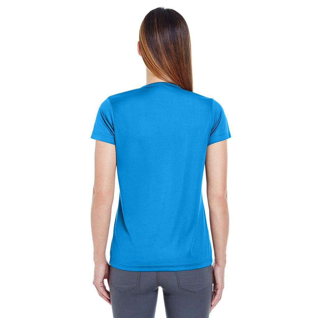 UltraClub Women's Pacific Blue Cool & Dry Sport Performance Interlock T-Shirt