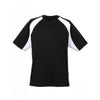 UltraClub Men's Black/White Cool & Dry Sport Two-Tone Performance Interlock T-Shirt