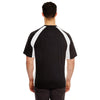 UltraClub Men's Black/White Cool & Dry Sport Two-Tone Performance Interlock T-Shirt