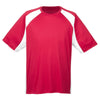 UltraClub Men's Red/White Cool & Dry Sport Two-Tone Performance Interlock T-Shirt