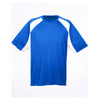 UltraClub Men's Royal/White Cool & Dry Sport Two-Tone Performance Interlock T-Shirt