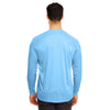 UltraClub Men's Columbia Blue Cool & Dry Sport Long-Sleeve Performance Interlock T-Shirt