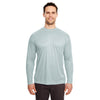 UltraClub Men's Grey Cool & Dry Sport Long-Sleeve Performance Interlock T-Shirt
