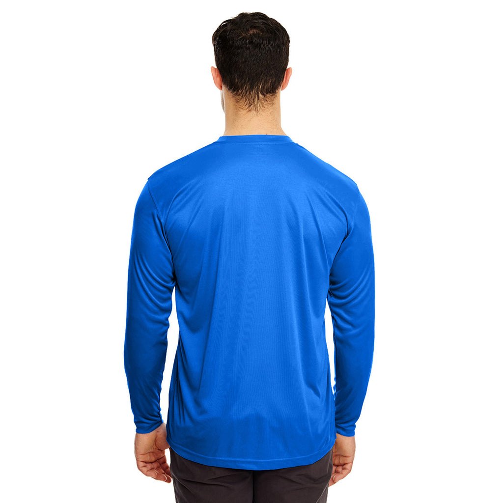 UltraClub Men's Royal Cool & Dry Sport Long-Sleeve Performance Interlock T-Shirt