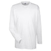 UltraClub Men's White Cool & Dry Sport Long-Sleeve Performance Interlock T-Shirt