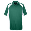 UltraClub Men's Forest Green/White Cool & Dry Sport Performance Colorblock Interlock Polo